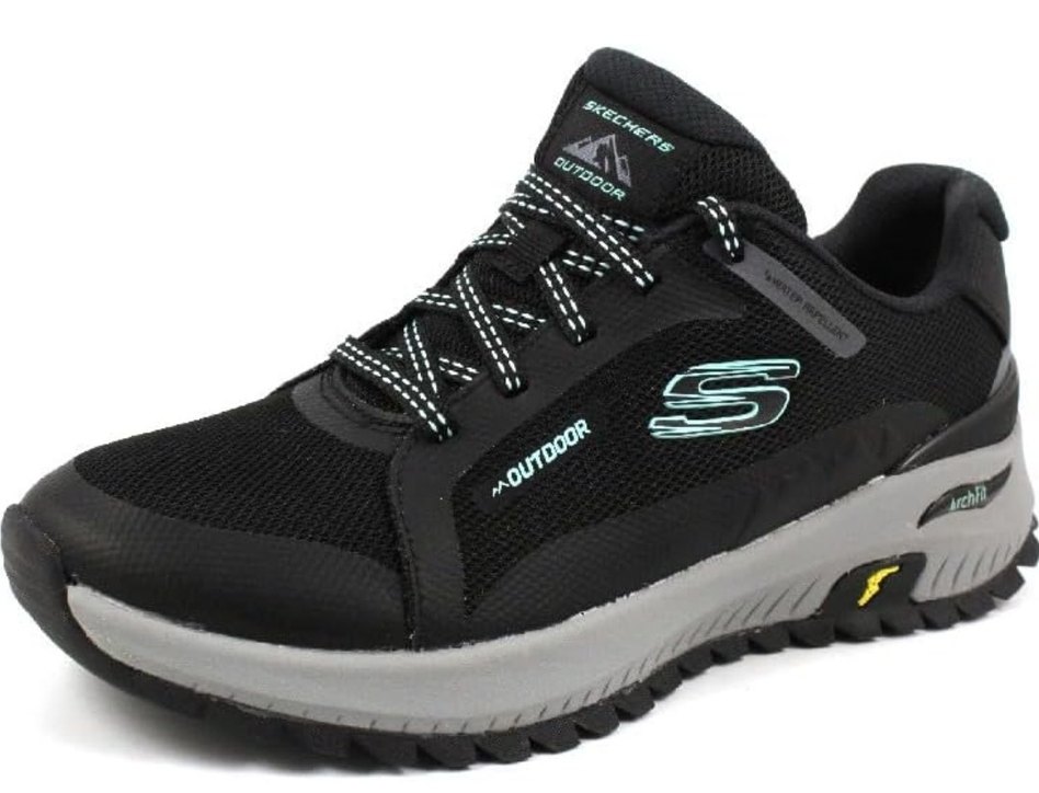 Orjinal Skechers ArchFit Siyah/Turkuaz Ayakkabı Bağcığı Sıfır - Görsel 4