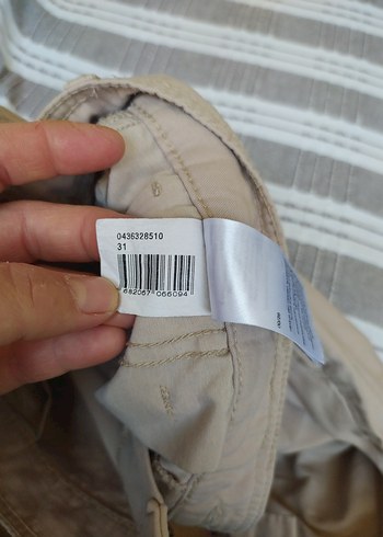 31 Beden ten rengi Renk Bej Düğmeli Pamuklu Erkek şort