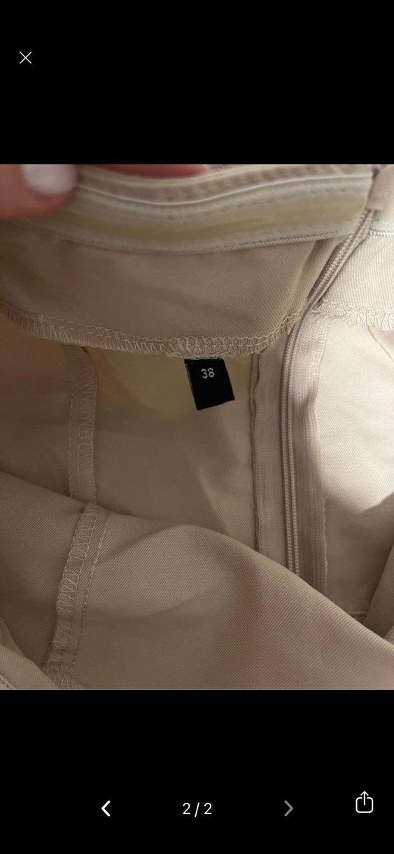 Bej Kadın Askısız Kemerli Tulum - Görsel 2