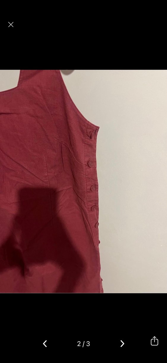 Bordo Kolsuz Keten Mini Tulum - Görsel 2