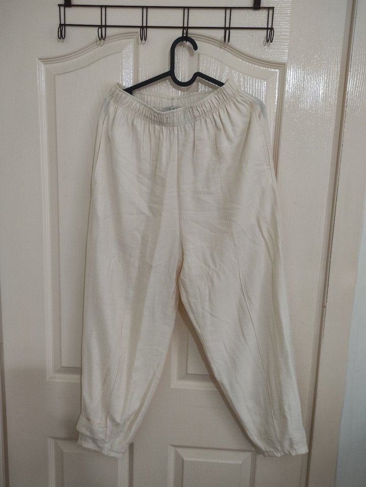 Düğmeli Uzun Kollu krem takım - Görsel 2