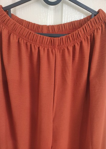 Kadın Keten Salaş Kahverengi Pantolon - Görsel 2