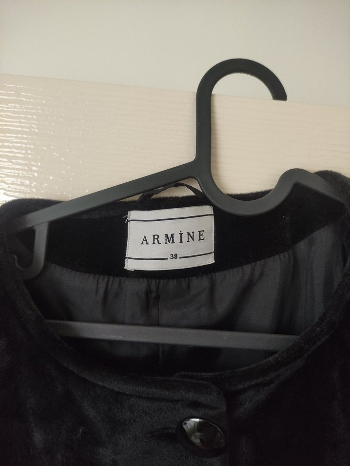 Düğmeli Siyah Kaşmi kaşe Uzun Kadın Kaban - Görsel 2