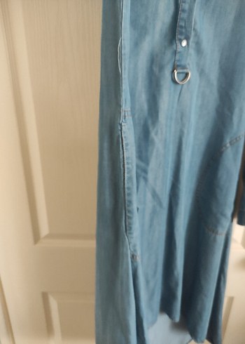 Uzun Kollu Düğmeli Denim Tunik - Görsel 3