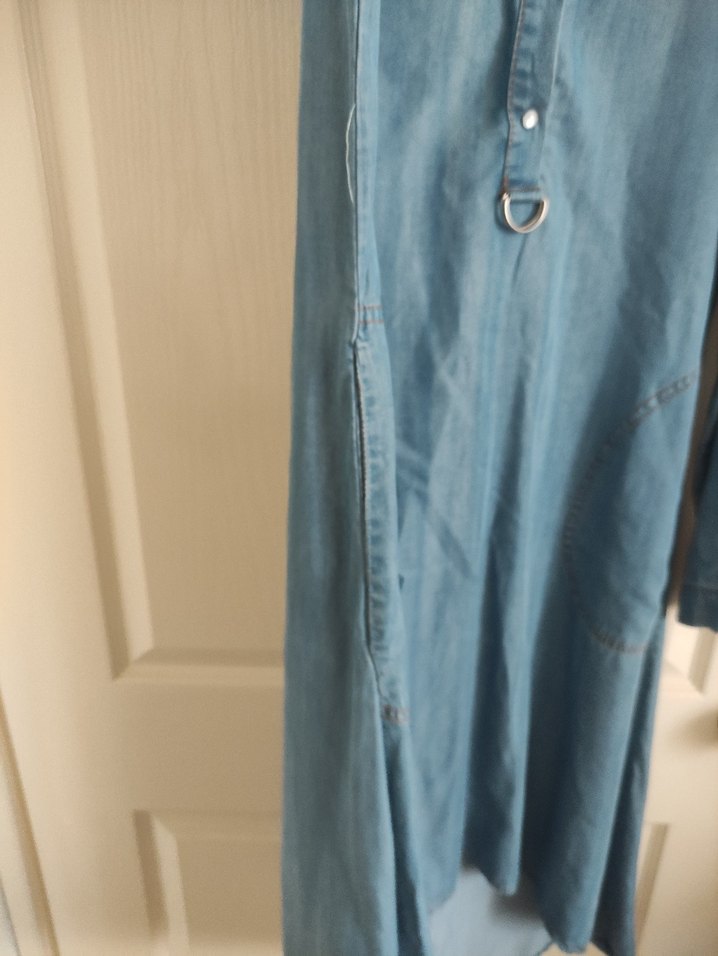 Uzun Kollu Düğmeli Denim Tunik - Görsel 3