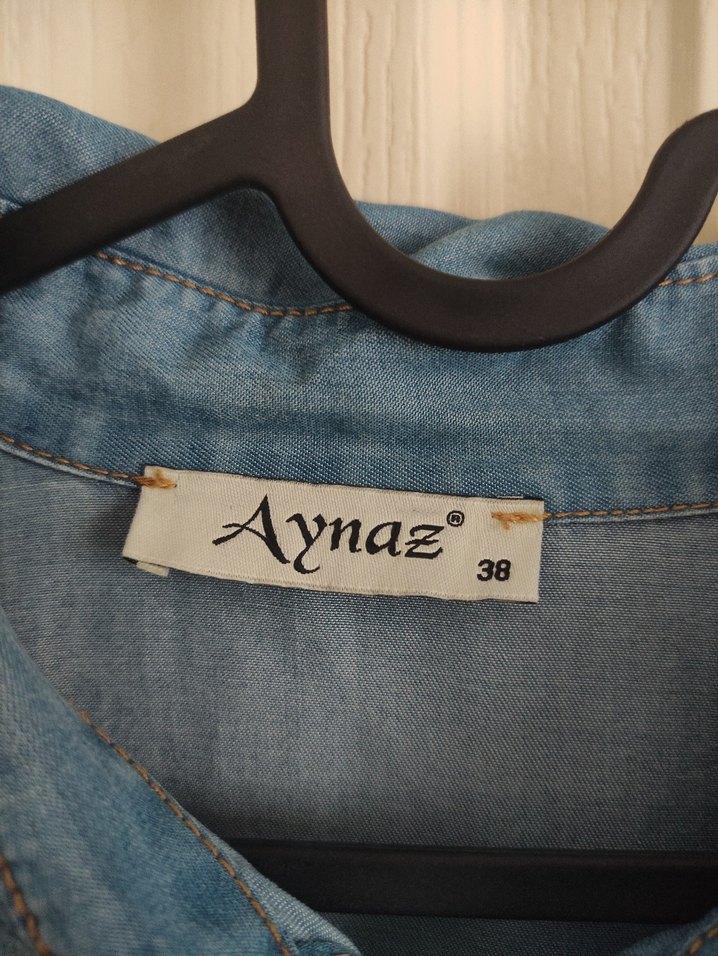 Uzun Kollu Düğmeli Denim Tunik - Görsel 2