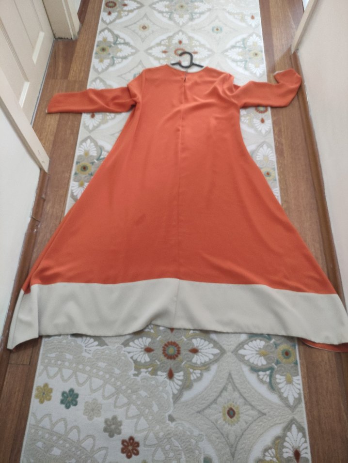 Gri Detaylı Uzun Kollu Salaş Elbise - Görsel 3