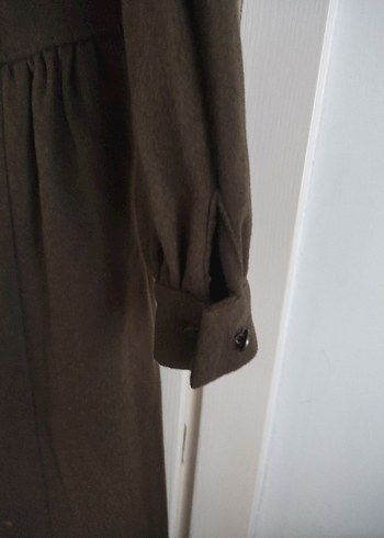 Koyu yeşil Uzun Kadın keçe Kaban - Görsel 2