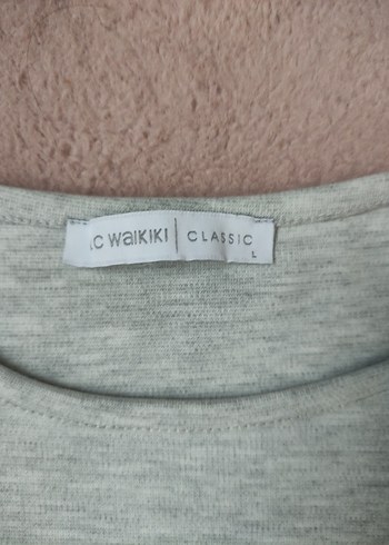 Gri Pamuklu uzunKollu midi kesim sweet - Görsel 2