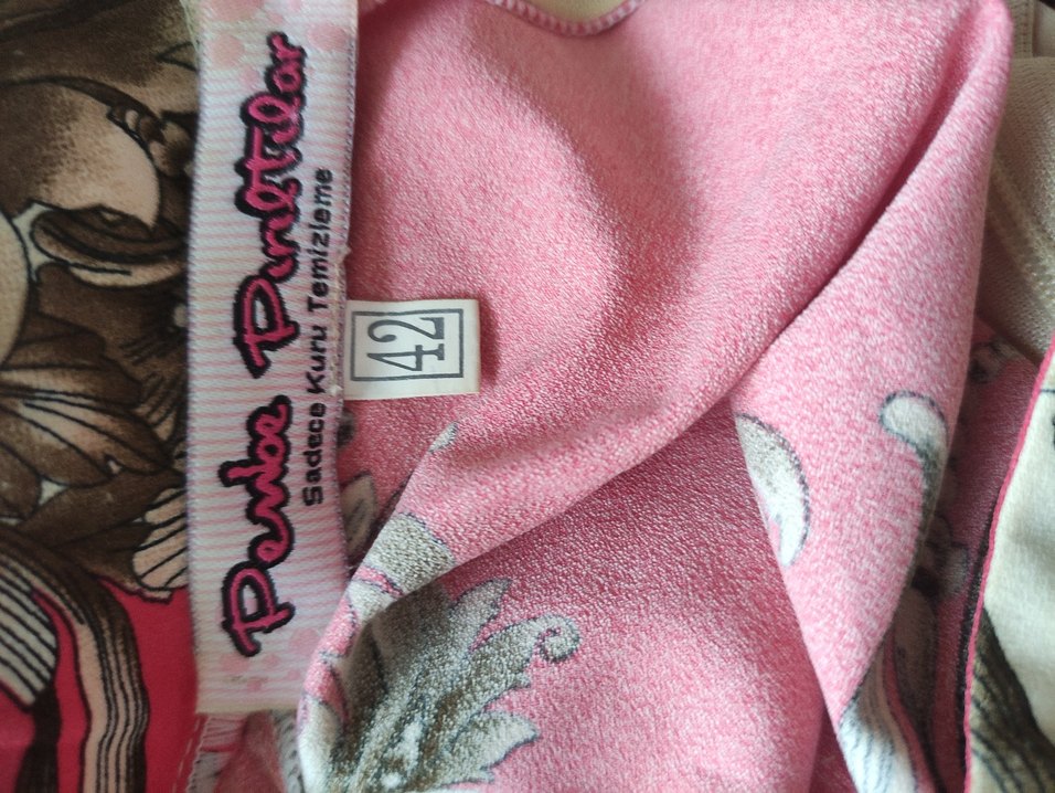 Pembe Desenli Uzun Bohem Elbise - Görsel 5