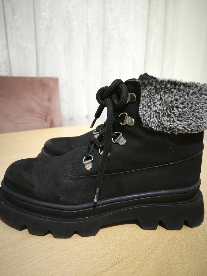 Kadın Siyah Platform Topuklu Goth Botlar - Görsel 2