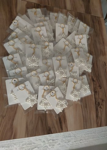 İnci Boncuklu Yıldız Anahtarlık - 15 adet stok - Görsel 2