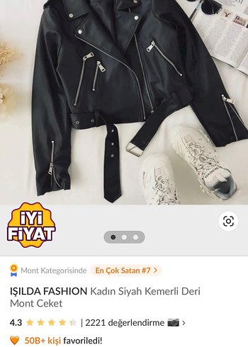 Siyah Deri Kadın Ceket - Görsel 3