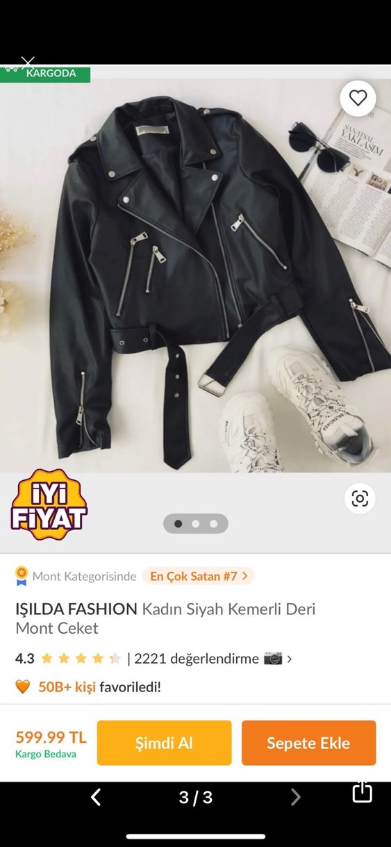 Siyah Deri Kadın Ceket - Görsel 3