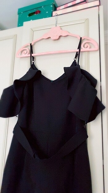 Siyah şık tulum kemerli - Görsel 5