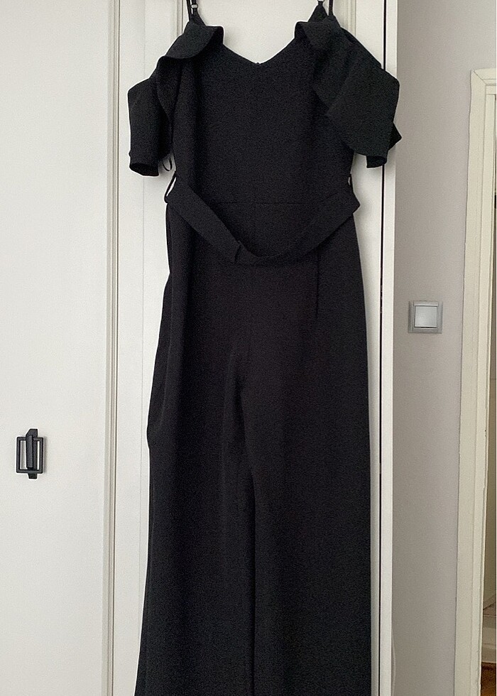 Siyah şık tulum kemerli - Görsel 3