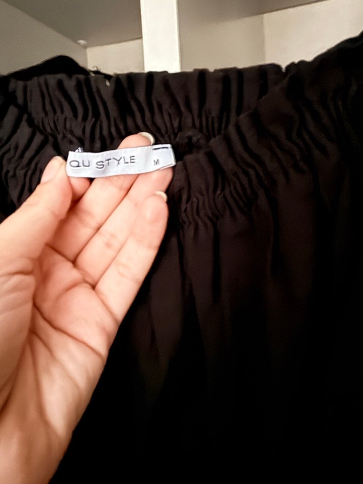 Kadın Siyah Uzun Kollu Dökümlü Bluz - Görsel 2