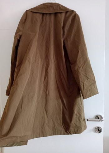 Bej Uzun Keten Kadın Trençkot - Görsel 15