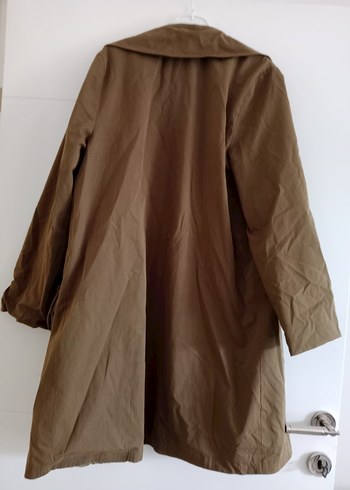 Bej Uzun Keten Kadın Trençkot - Görsel 14