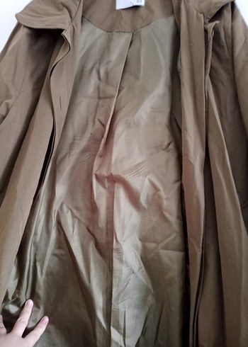 Bej Uzun Keten Kadın Trençkot - Görsel 9