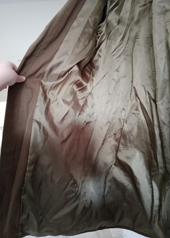 Bej Uzun Keten Kadın Trençkot - Görsel 6