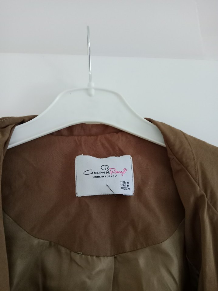 Bej Uzun Keten Kadın Trençkot - Görsel 5