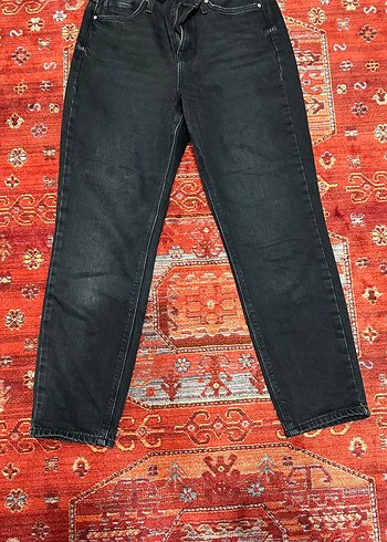 Kadın Siyah Denim Kemerli Günlük Pantolon