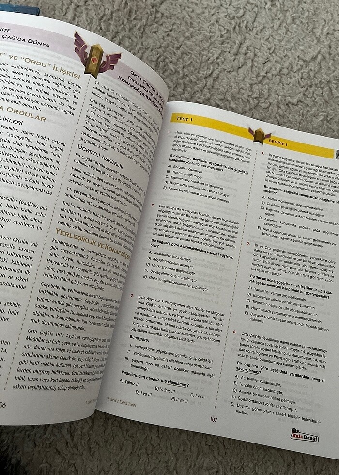 kafadengi yayınları extra tarih konu anlatımlı soru bankası 9. s - Görsel 3