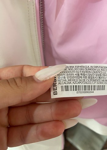 BERSHKA hello kitty Pembe Beyaz Deri Ceket - Görsel 5