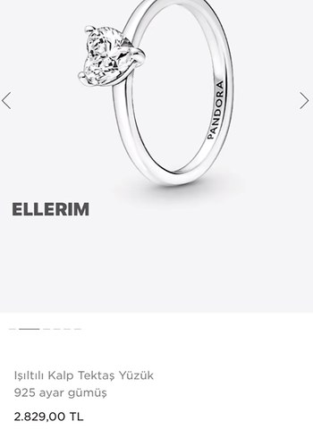Pandora Işıltılı Kalp Tektaş Yüzük