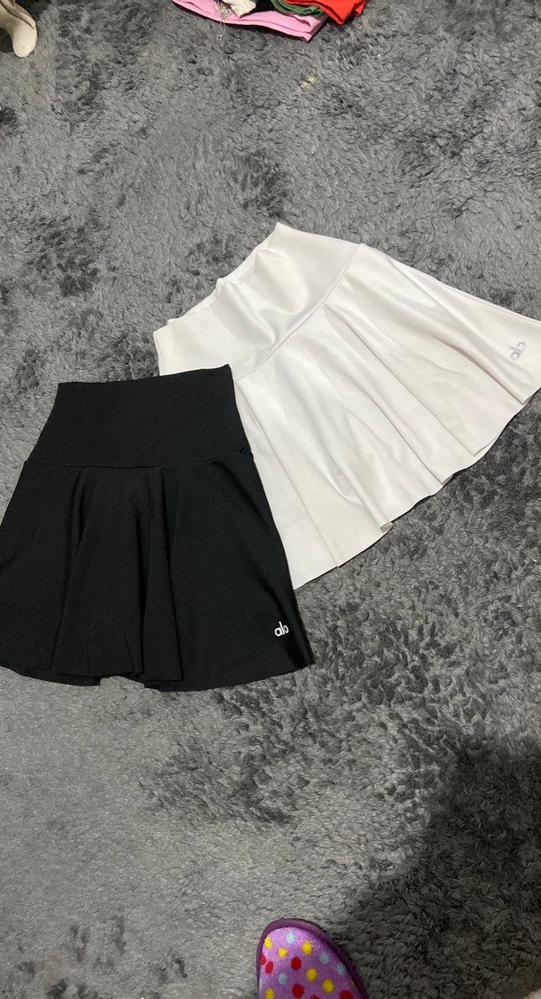 Beyaz Pilili Mini şort Etek - Görsel 2