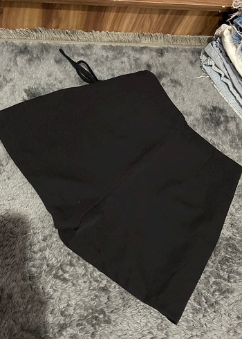 Siyah Kemerli Mini şort Etek - Görsel 5