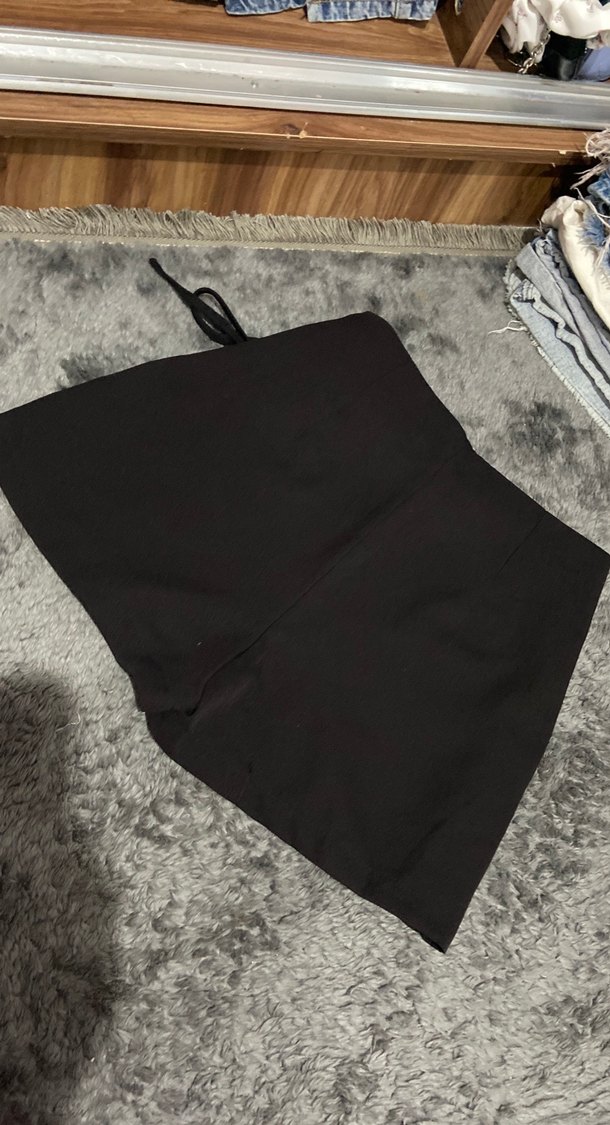 Siyah Kemerli Mini şort Etek - Görsel 5