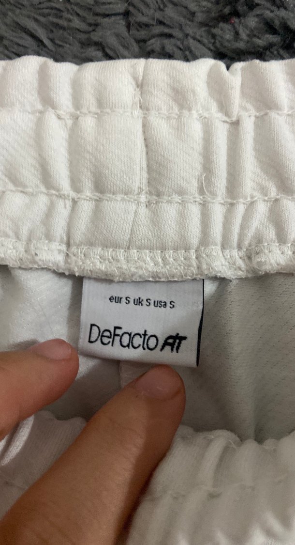 Defacto spor şortu beyaz Pamuklu Mini Şort - Görsel 2