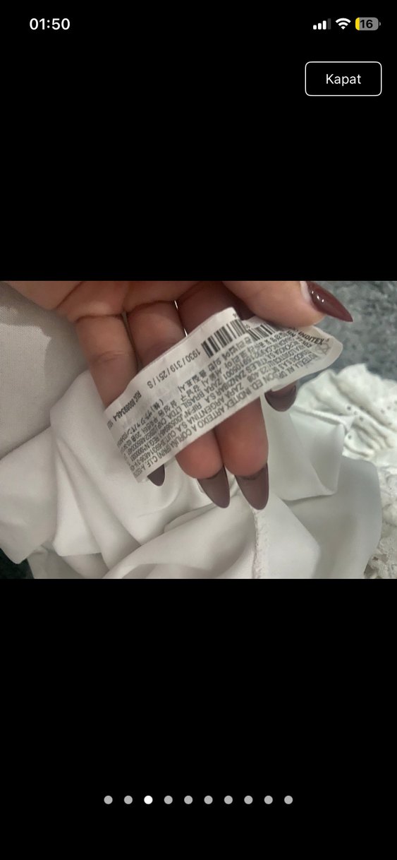 Zara Fırfırlı V Yaka Beyaz Keten Mini Elbise - Görsel 4