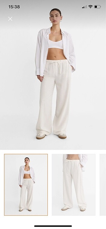 Stradivarius keten pantolon