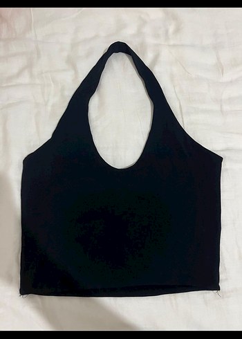 Stradivarius Halter yaka crop