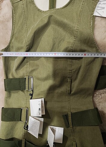 Zara haki kemerli elbise - Görsel 5