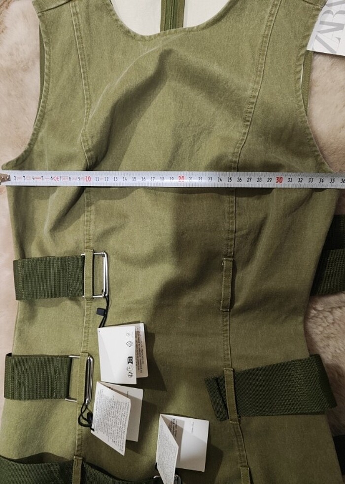 Zara haki kemerli elbise - Görsel 5