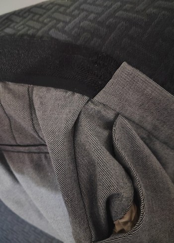 Gri Kadın Kumaş Pantolon, Kemerli, Ofis Şıklığı - Görsel 3