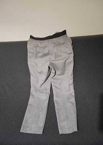 Gri Kadın Kumaş Pantolon, Kemerli, Ofis Şıklığı - Görsel 2