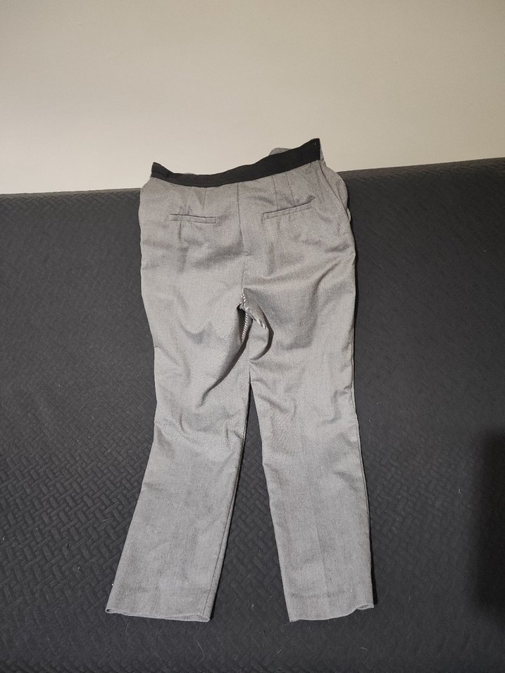 Gri Kadın Kumaş Pantolon, Kemerli, Ofis Şıklığı - Görsel 2