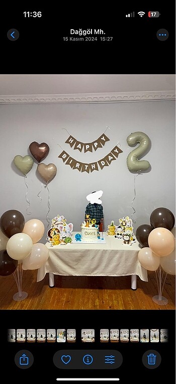 Happy birthday yazısı + masa safari kağıtları