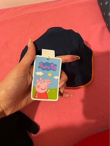 1-2 Yaş, 19 cm Beden lacivert Renk Bebek şapkası peppa pig