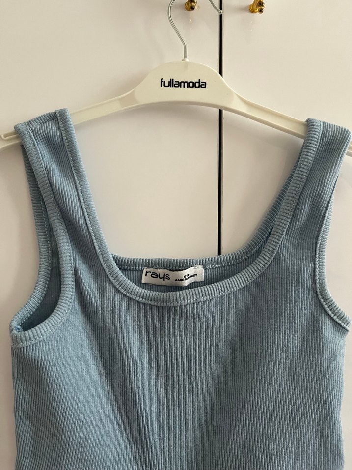 Mavi Denim Kısa Kadın Atlet - Görsel 3