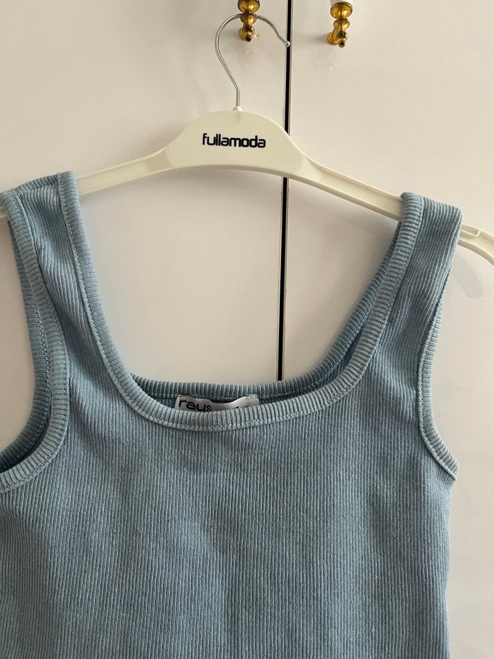 Mavi Denim Kısa Kadın Atlet - Görsel 2