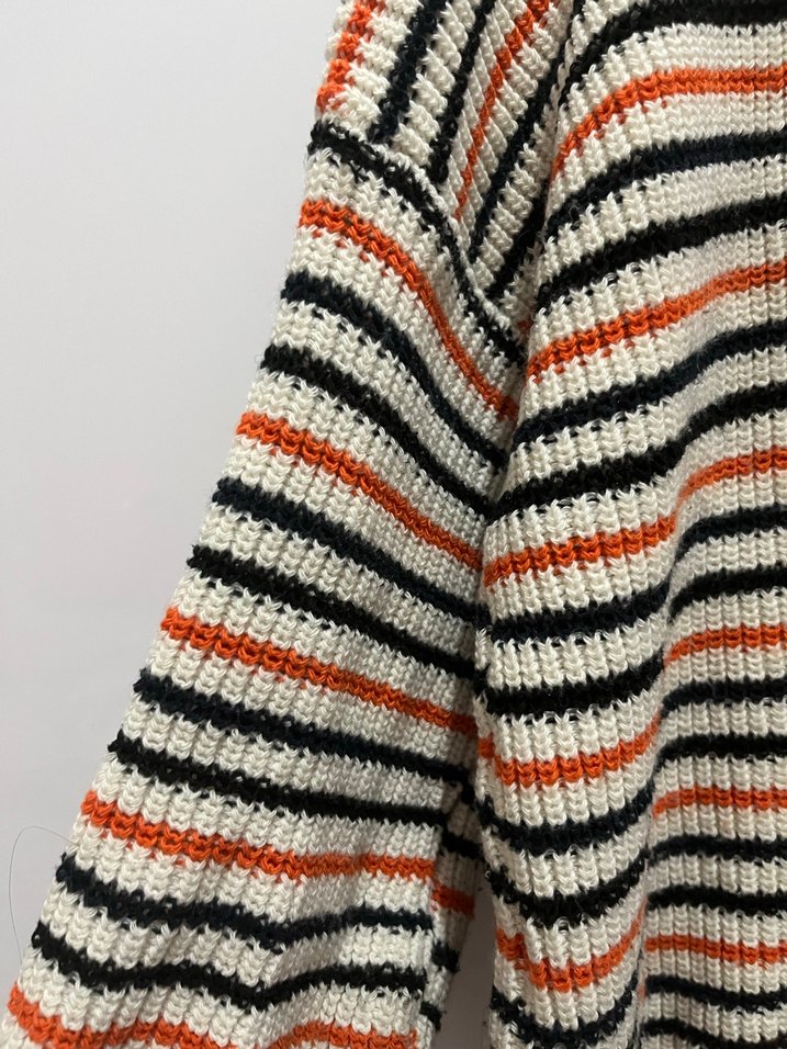 Çizgili Örgü Kadın Kazak - Görsel 2