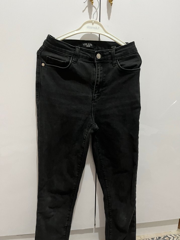 Siyah Dar Kesim Midi Kadın Kot Pantolon - Görsel 2