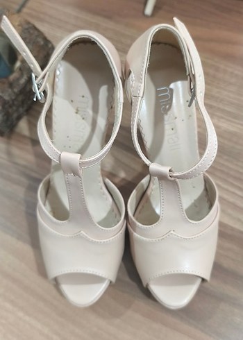 Bej Platform Stiletto Topuklu Kadın Ayakkabı - Görsel 5