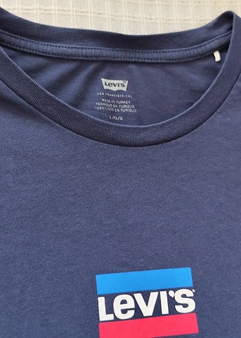 l Beden Erkek Lacivert Levi's Baskılı Tişört